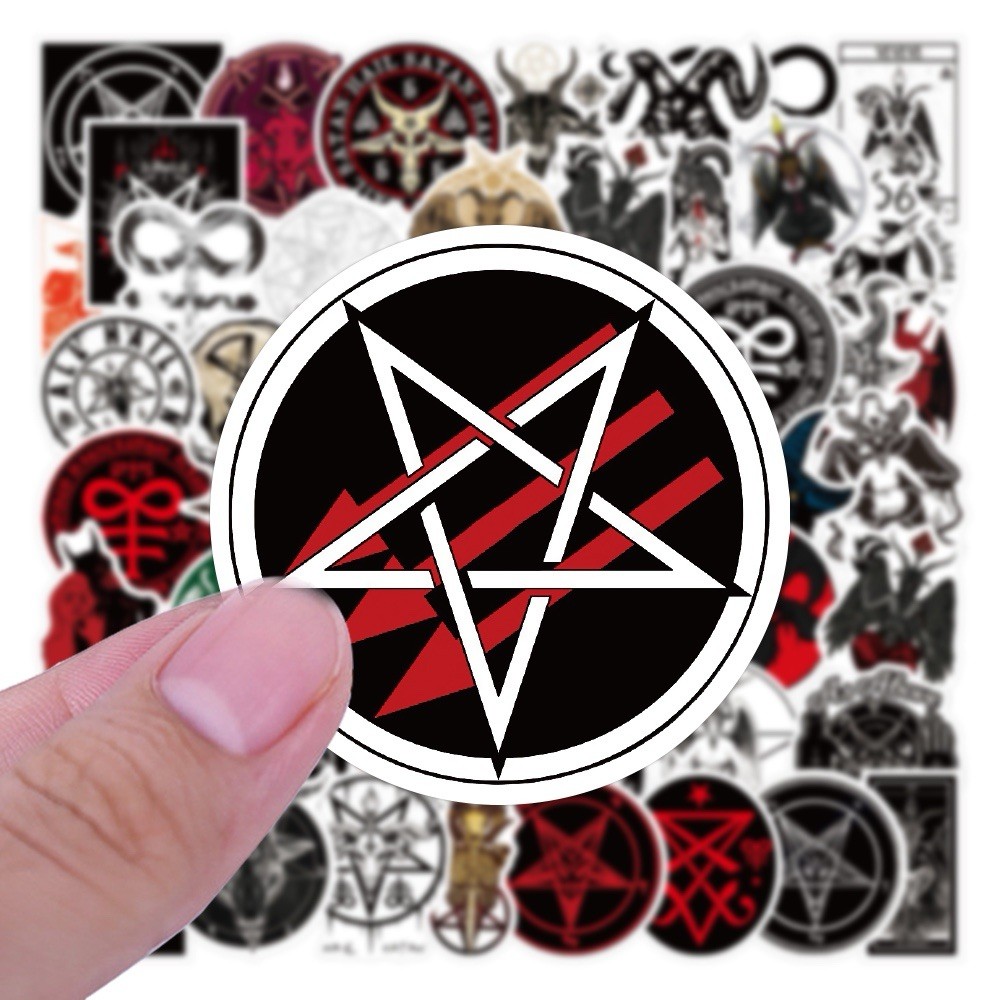 20 Random Satanic Stickers Devil 666 Decals Skull Satan Horror Red Free Shipping