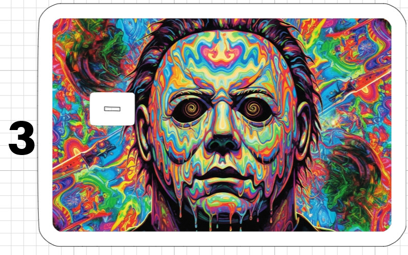 Michael Myers Psychedelic ATM Debit Credit Sticker Skin Halloween Horror Movies