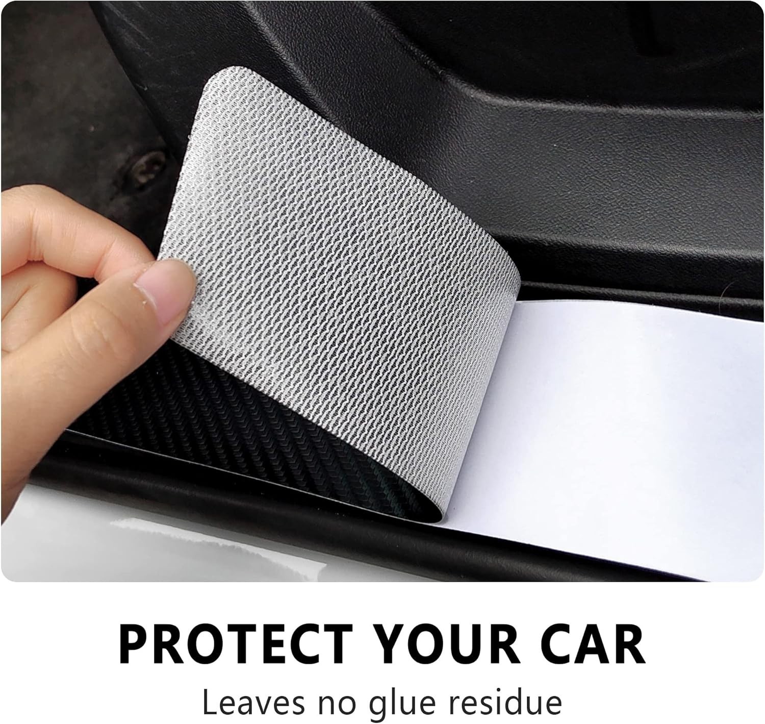 4Pcs Car Door Sill Protector,Sport Carbon Fiber Threshold Anti-Scratch Sticker