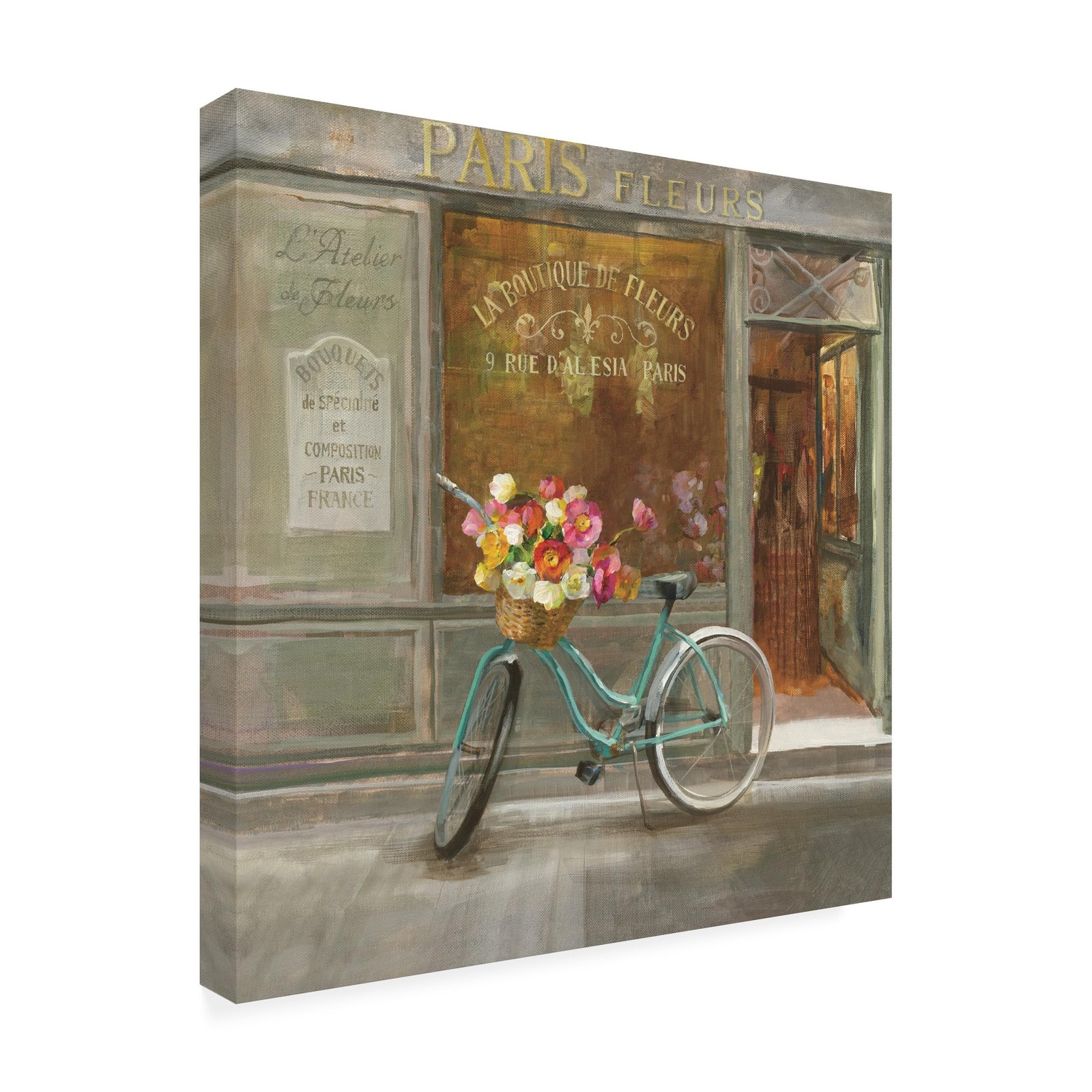 Wrapped Canvas Wall Art – Danhui NAI 'French Flower Shop V2' Wall Art for Liv…