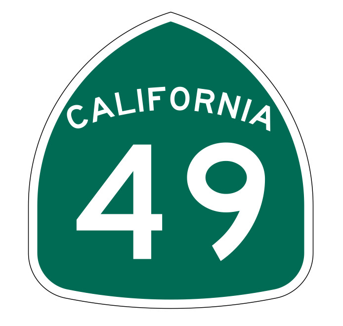 California State Route 49 Sticker Decal R1149 Highway Sign