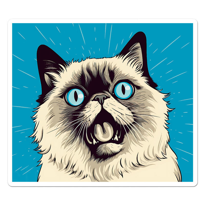 Popart Himalayan Cat, Vinyl Decal Sticker, Indoor Outdoor, 3 Sizes, #11863