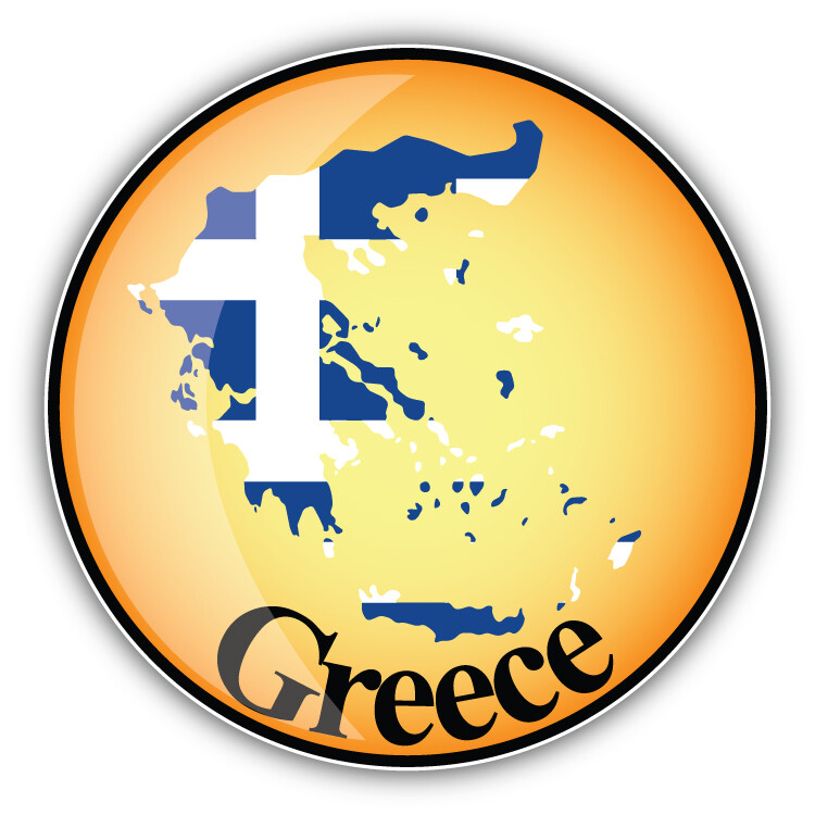 Greece Map Flag Label Car Bumper Sticker Decal