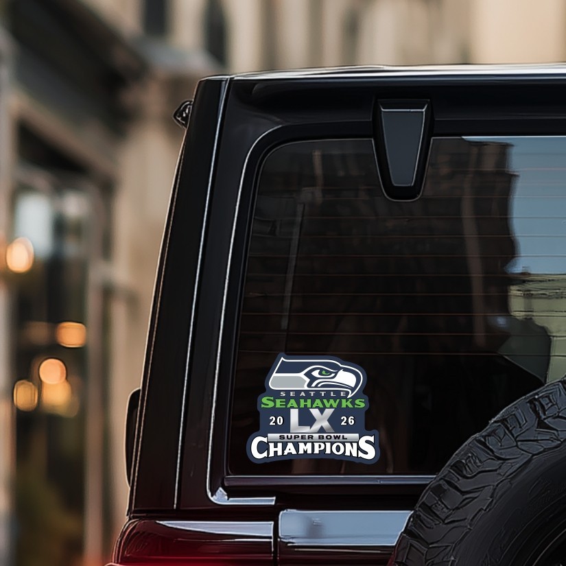 Seattle Seahawks 2026 Champions SB 60 Sticker Peel and Stick