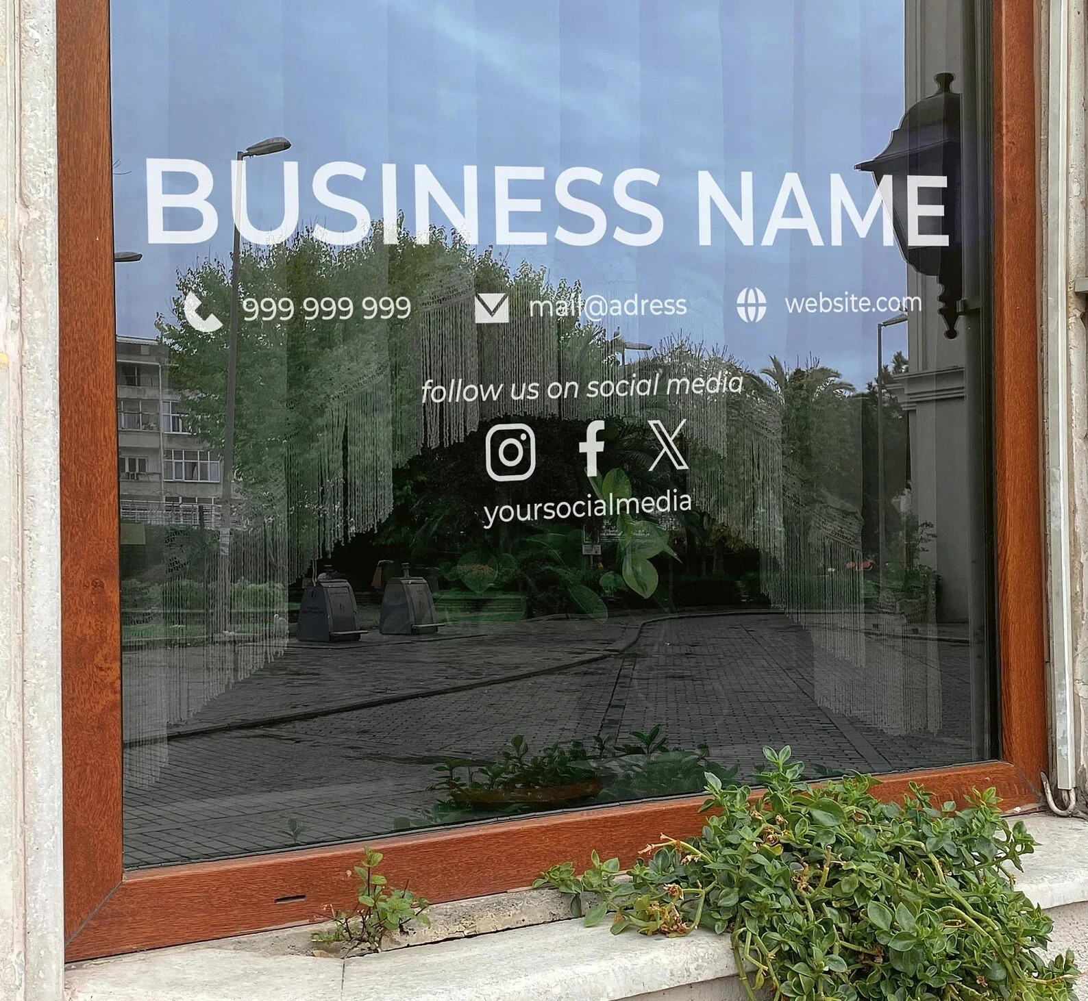 VΛ Custom Business Hours Vinyl Window Decal Logo Sticker Storefront Peel & Stick