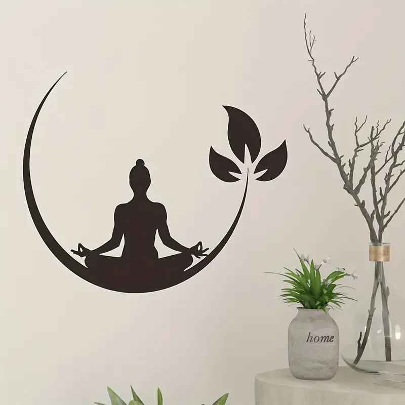 Wall Sticker With Yoga Pattern, For Bedroom/ Living Room/ Wall Decoration