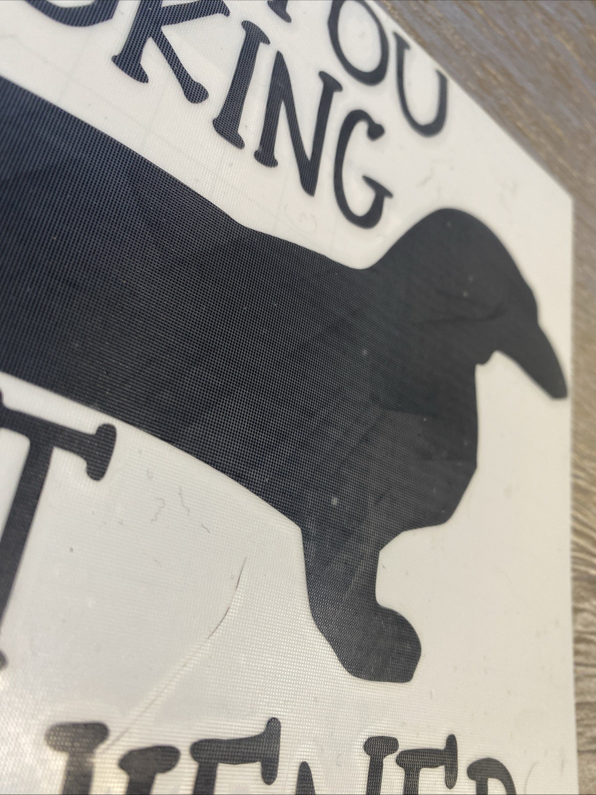 Dachshund I See You Looking At My Wiener Decal Sticker, 8”x8”, Black Dog Funny