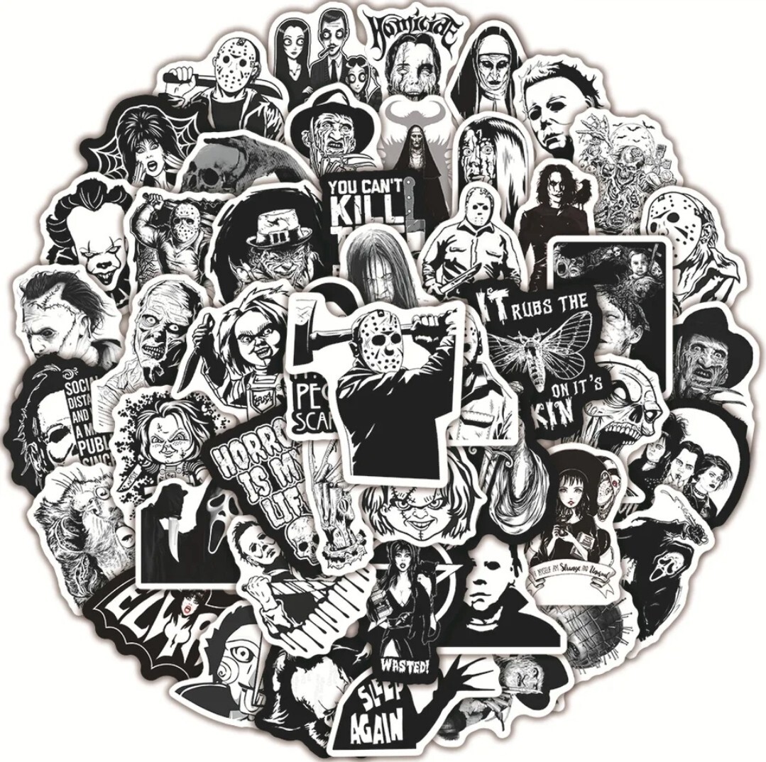 10 Pc Scary Movie Stickers Collection Random Assortment ST3