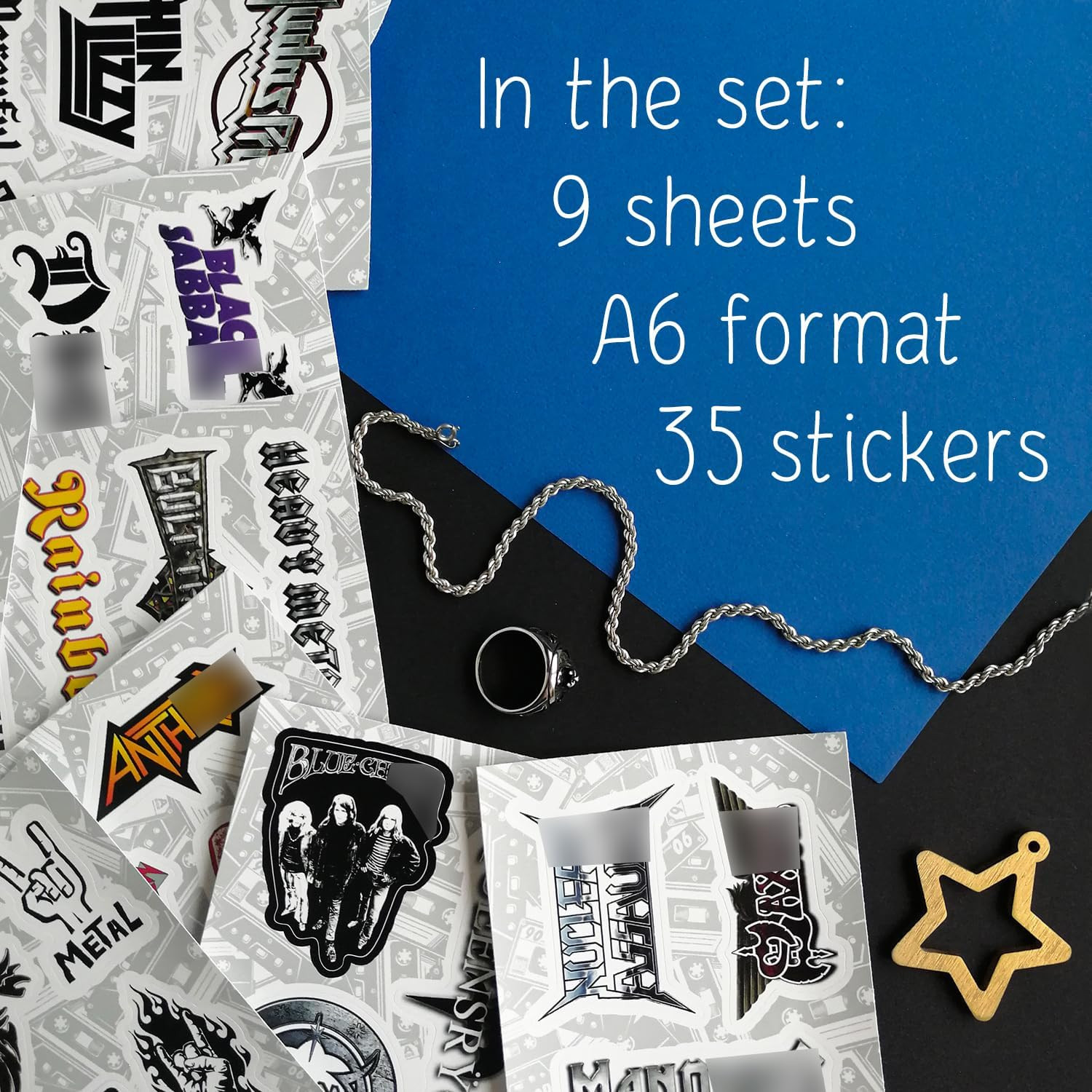 Heavy Metal Band Sticker Pack, Rock Stickers – 35 Pieces, Strong Adhesive & Wate