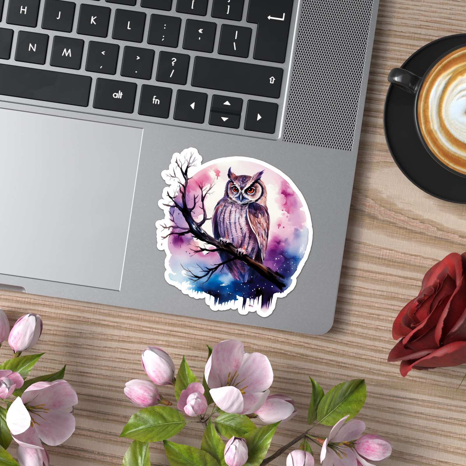 Owl Night Sky – Vinyl Decal Sticker – Car Window Laptop – ebn11034