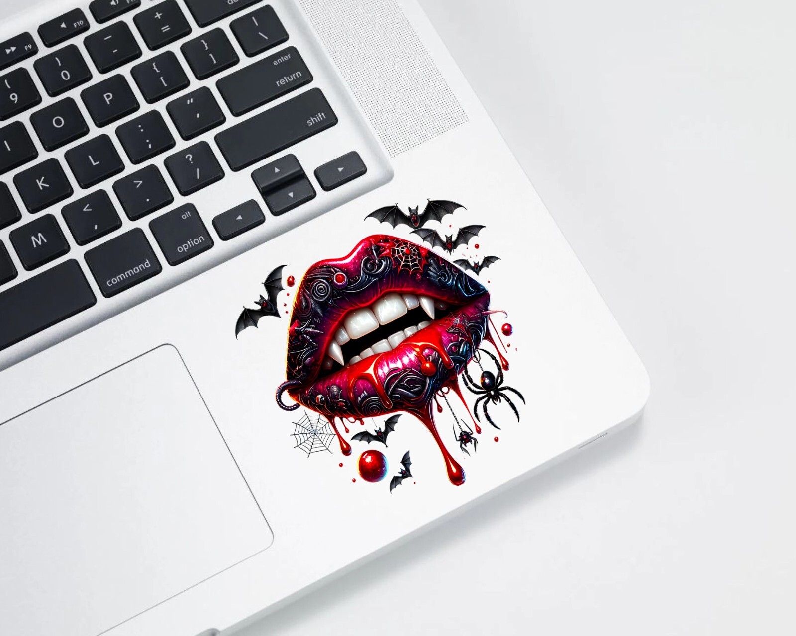 Halloween Spider Web Vampire Lips UV DTF Transparent Sticker / Decal