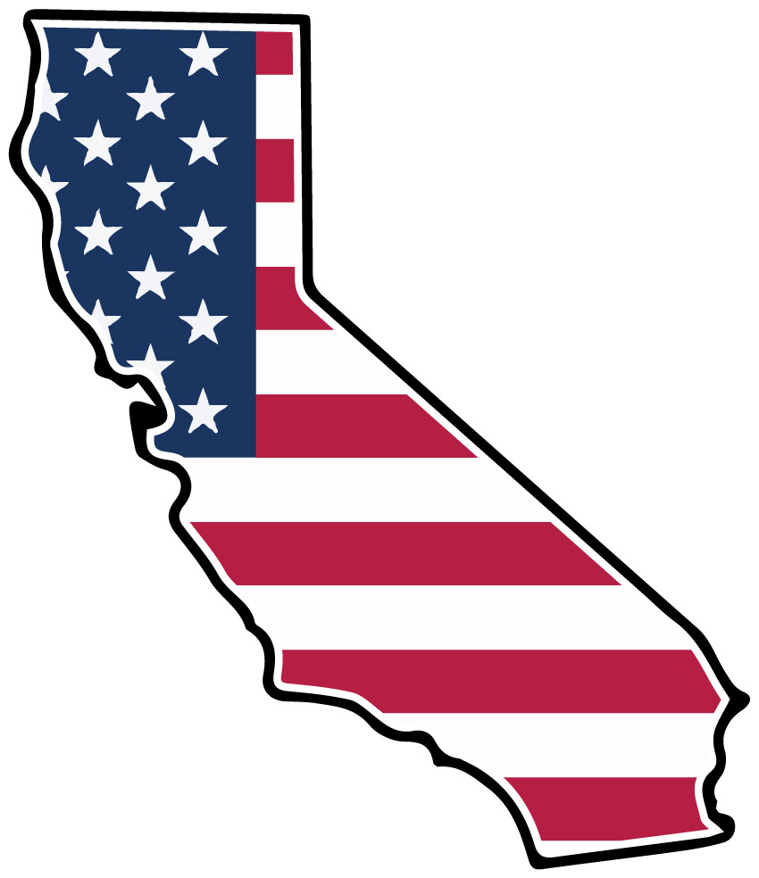 State of California Flag Map Sticker Decal USA California State