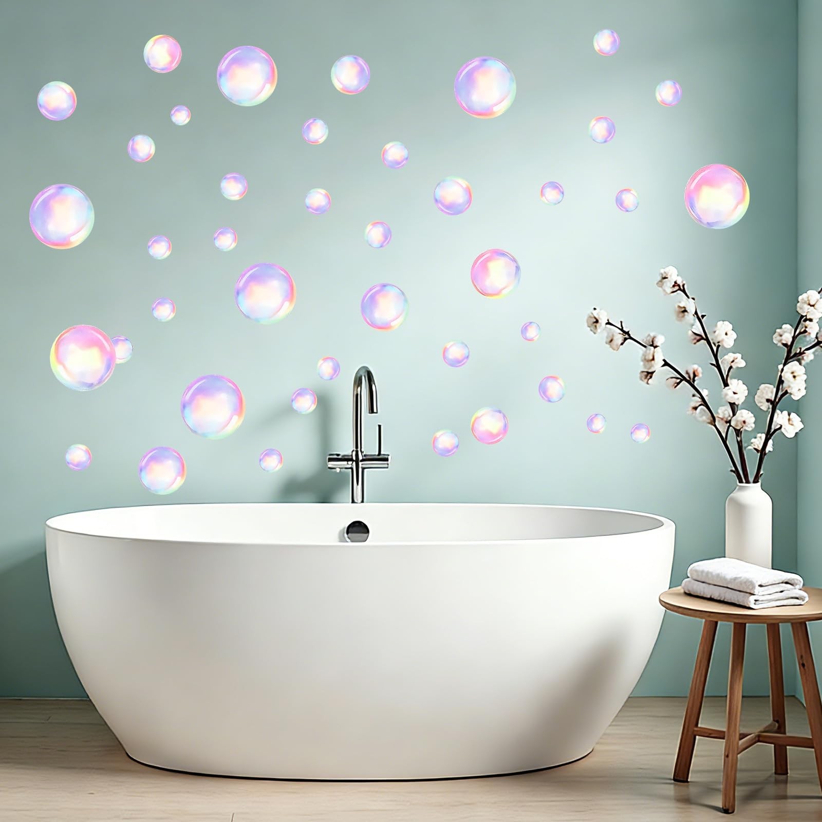 Bubble Window Clings 104 Pcs Colorful Bubbles Wall Decal 4 Sheets Under The S…