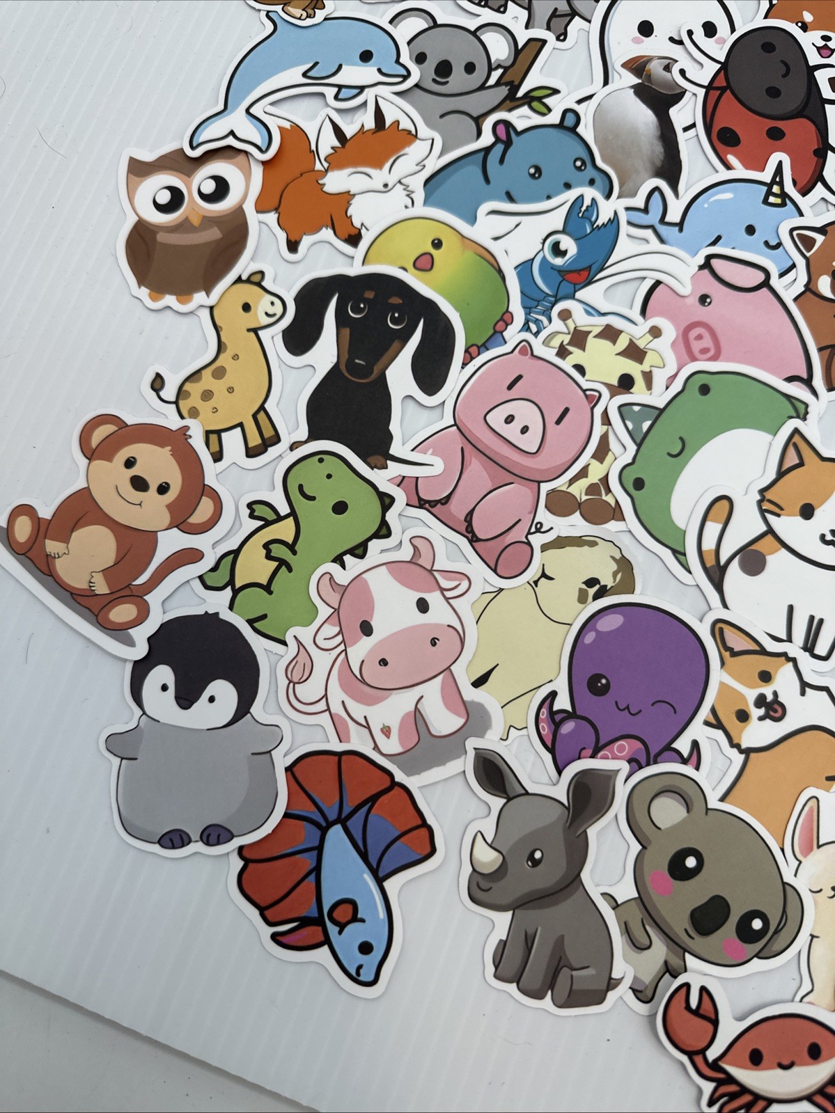 Lot Of 163 Random Small Animal Stickers Decals {HH}