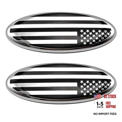 2PCS 9 Inch Front Grille Rear Tailgate Emblem Compatible with 04-14 9in Silver