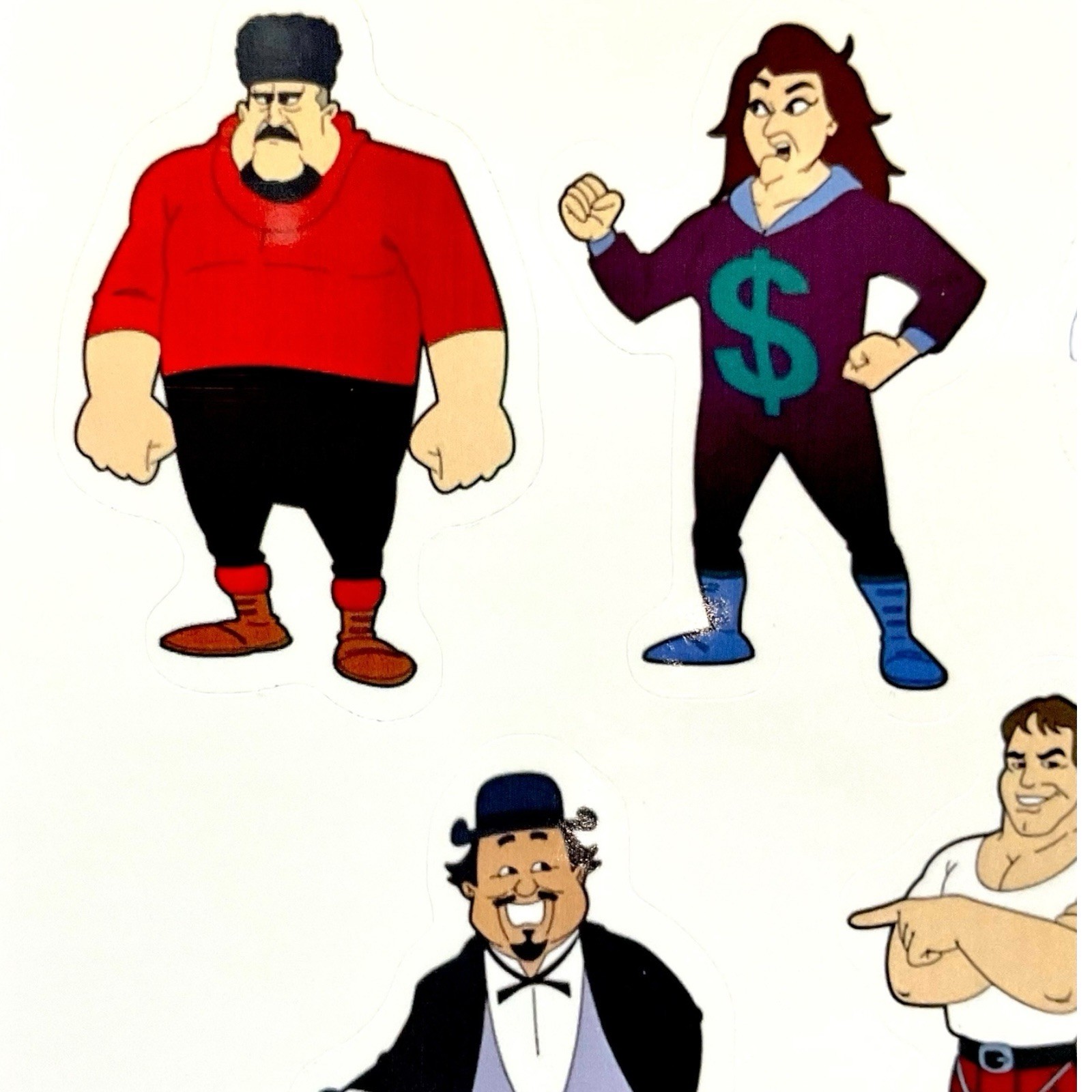 Hulk Hogan's Rock 'n' Wrestling Heels Saturday Morning Cartoon Stickers Sheet