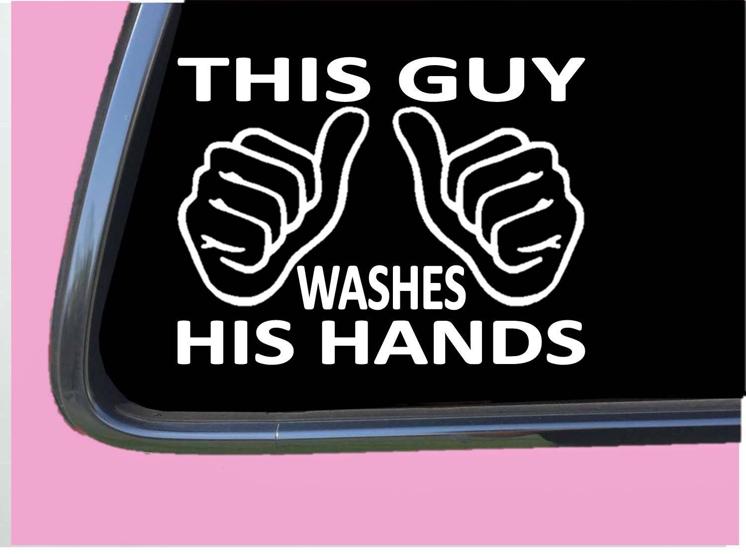 Wash hands This Guy TP 1218 6" Decal Sticker hand washing sign