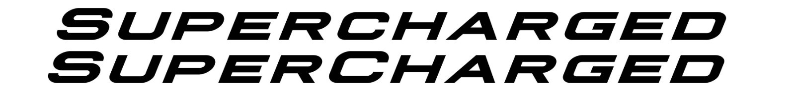 Supercharged 2 Pack / Lot of Two Vinyl Sticker Decals – 7.25" Inches Long Each