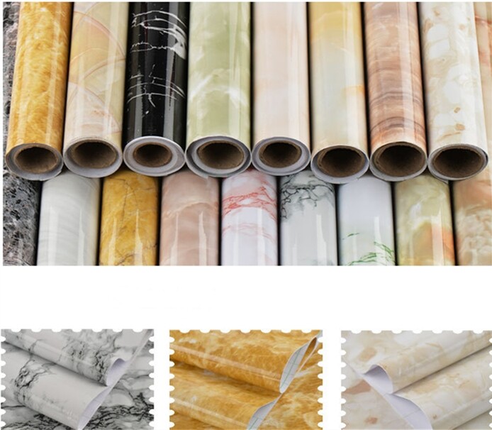 Self Adhesive Cabinet Wallpaper Oil-proof Waterproof Wall Sticker Kitchen Decor