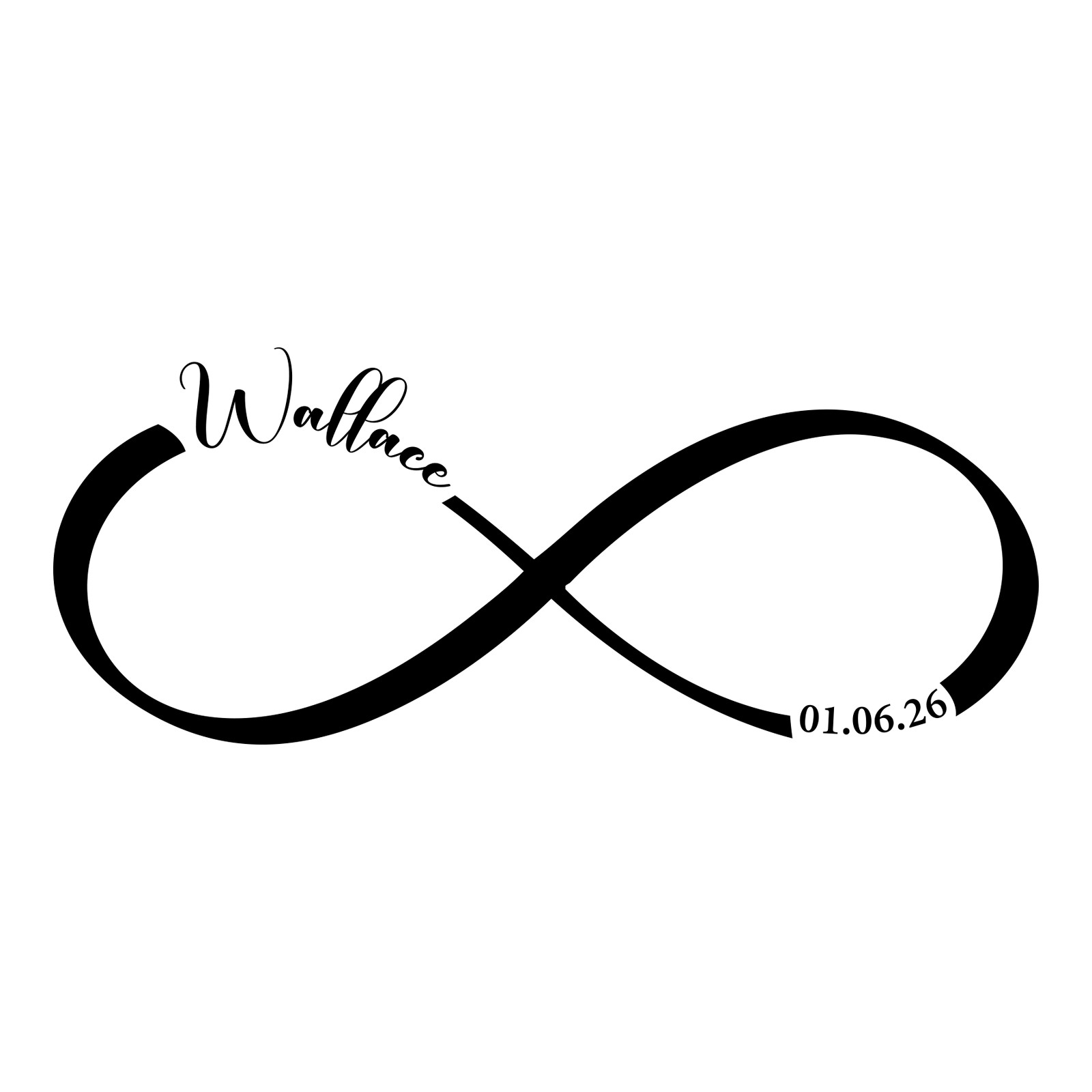 Infinity Symbol Custom Name Date Vinyl Decal Personalized Birthday Sticker 8×3.5