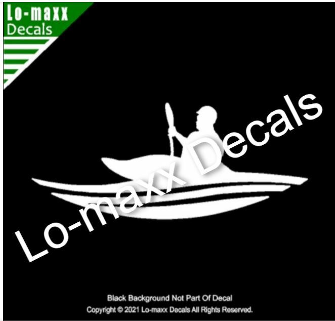 Whitewater Kayaker River Kayaking Original Lo-maxx Design Die Cut Vinyl Decal