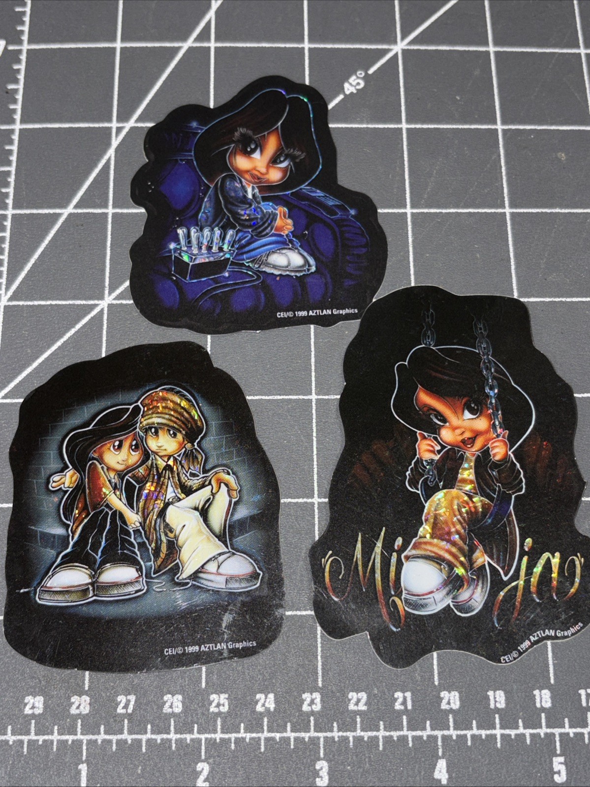 Vintage Aztlan Graphics Shiny Vending Stickers 1999 Mija
