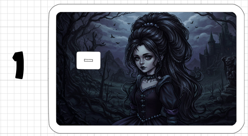 Goth Girl Credit Debit ATM Card Skin Stickers Emo Witch Unicorn Rainbow Gothic