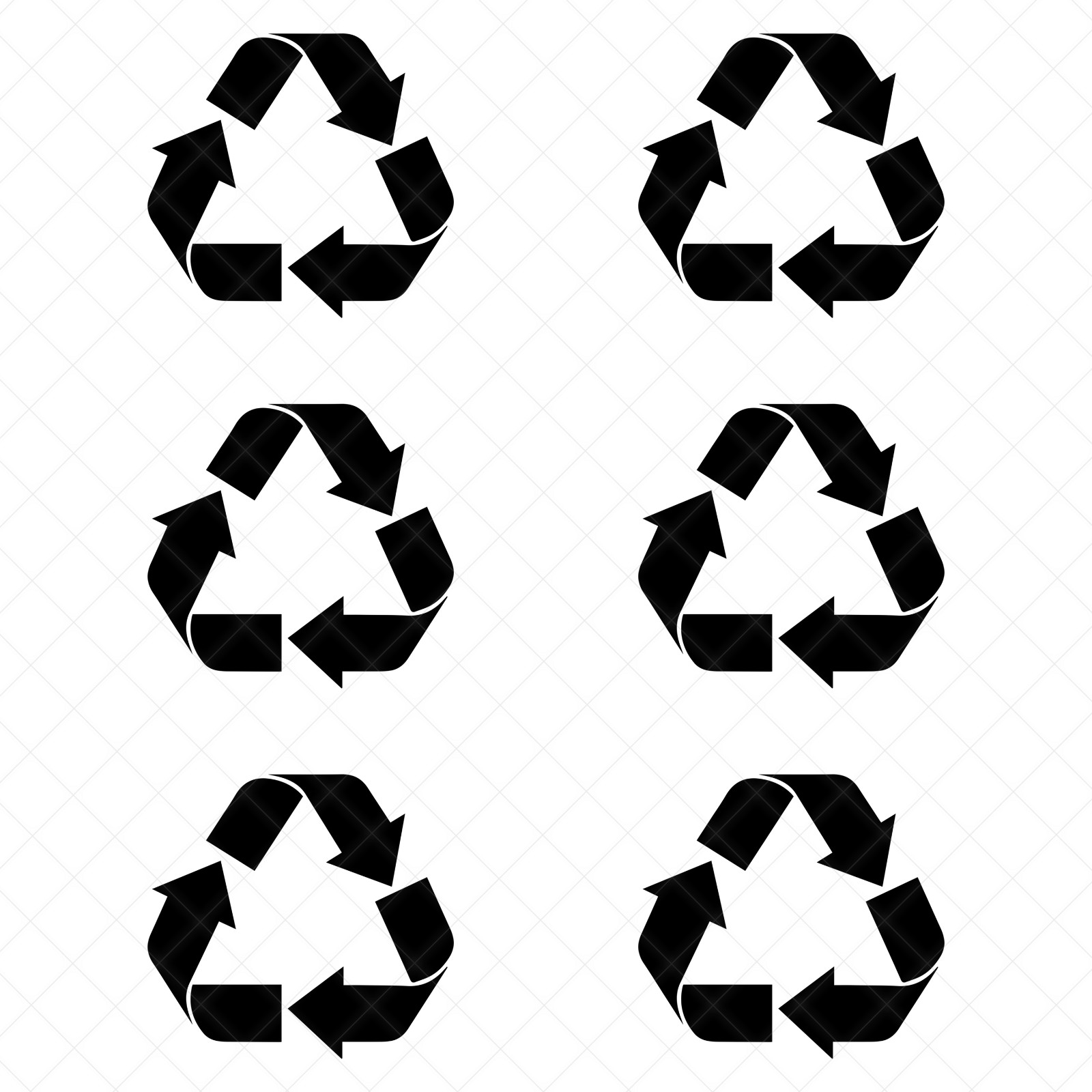 Set of 6 – RECYCLE SIGN Vinyl Decals | Recycle Symbol Stickers