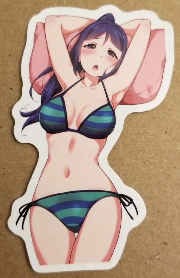 Waifu Sticker Girl Summer Beach Bikini Lingerie Sports Anime Manga Pin Up Pinup