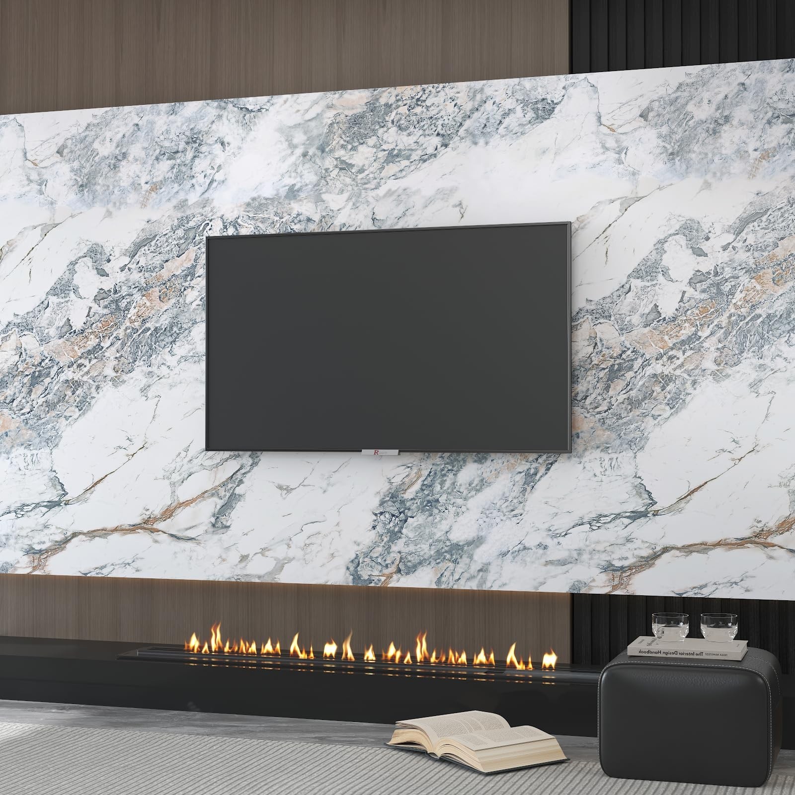 White Blue Marble Contact Paper kitchen Granite Laminate peel and stick Count…