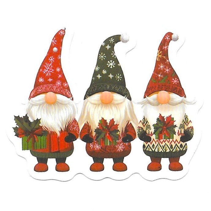 Christmas Gnome Vinyl Stickers Die Cut Scrapbooking Journal Holiday Decor
