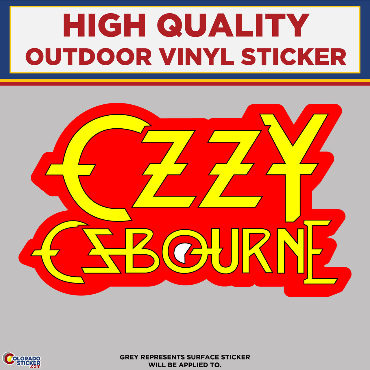 Ozzy Osbourne Red and Yellow, High Quality Vinyl Stickers