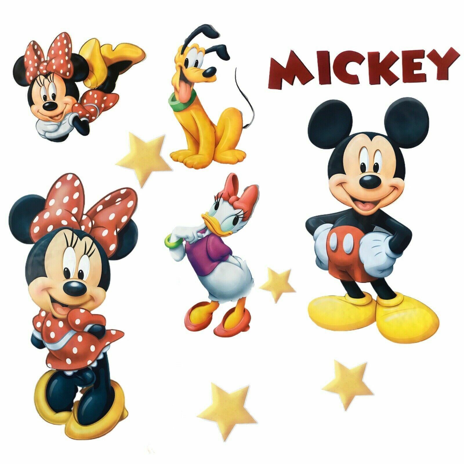 34Piece Mickey Minnie Mouse Removable Sticker Wall Decals for Boys & Girls Room