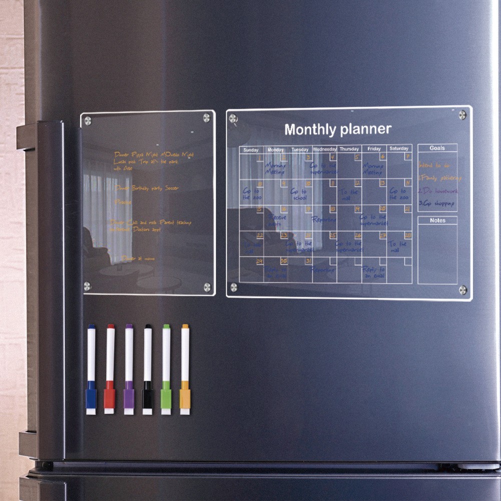 Daily Planning Acrylic Notepad Home Office Planner Included Markers For Fridge