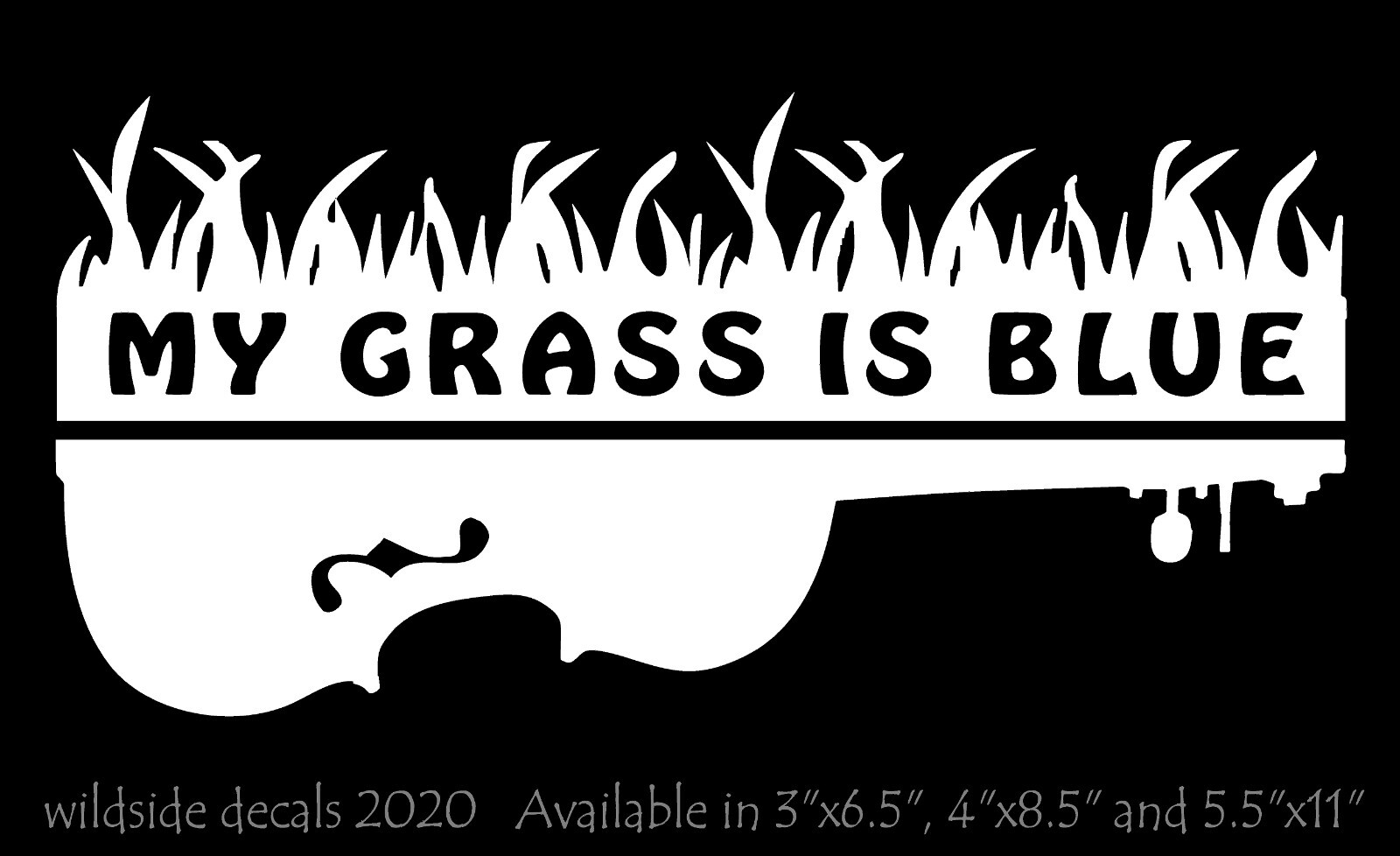 My Grass Is Blue Decal with Fiddle Car Vinyl Music Sticker