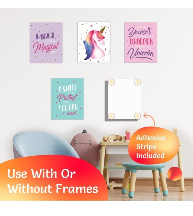 Unicorn Wall Decor – Unicorn Pictures Wall Decor Set Of 8 – Unicorn Wall Art