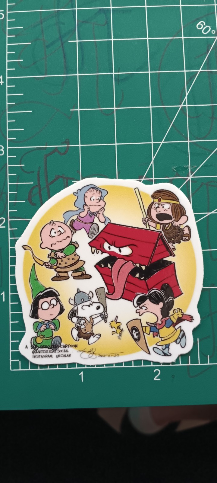 DUNGEON AND DRAGONS X PEANUTS CROSSOVER DIE-CUT VYNIL STICKER