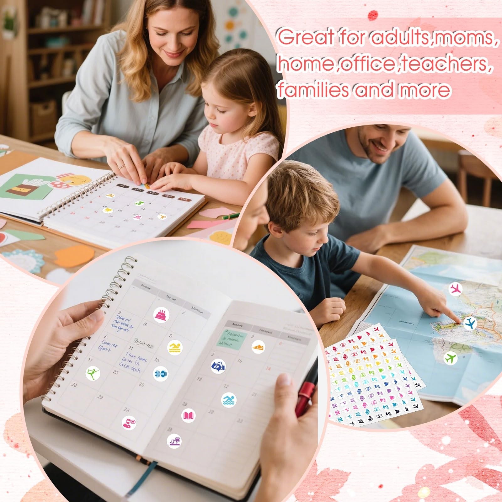 600PCS Mini Colorful Calendar Stickers,Planner Stickers for Airplane,Fitness,…