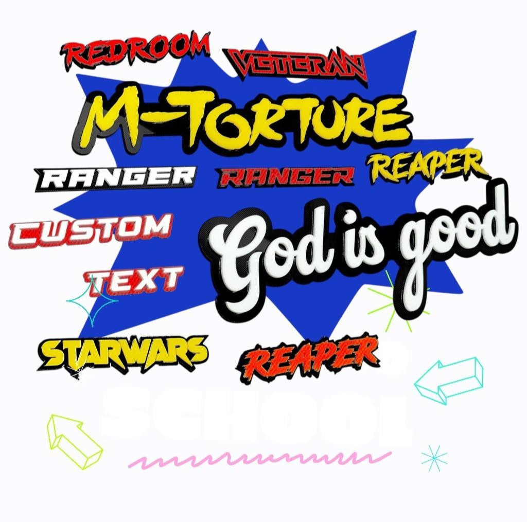 Custom Acrylic Car Emblem Badge – Laser-Cut, Multi-Color, Personalized Text