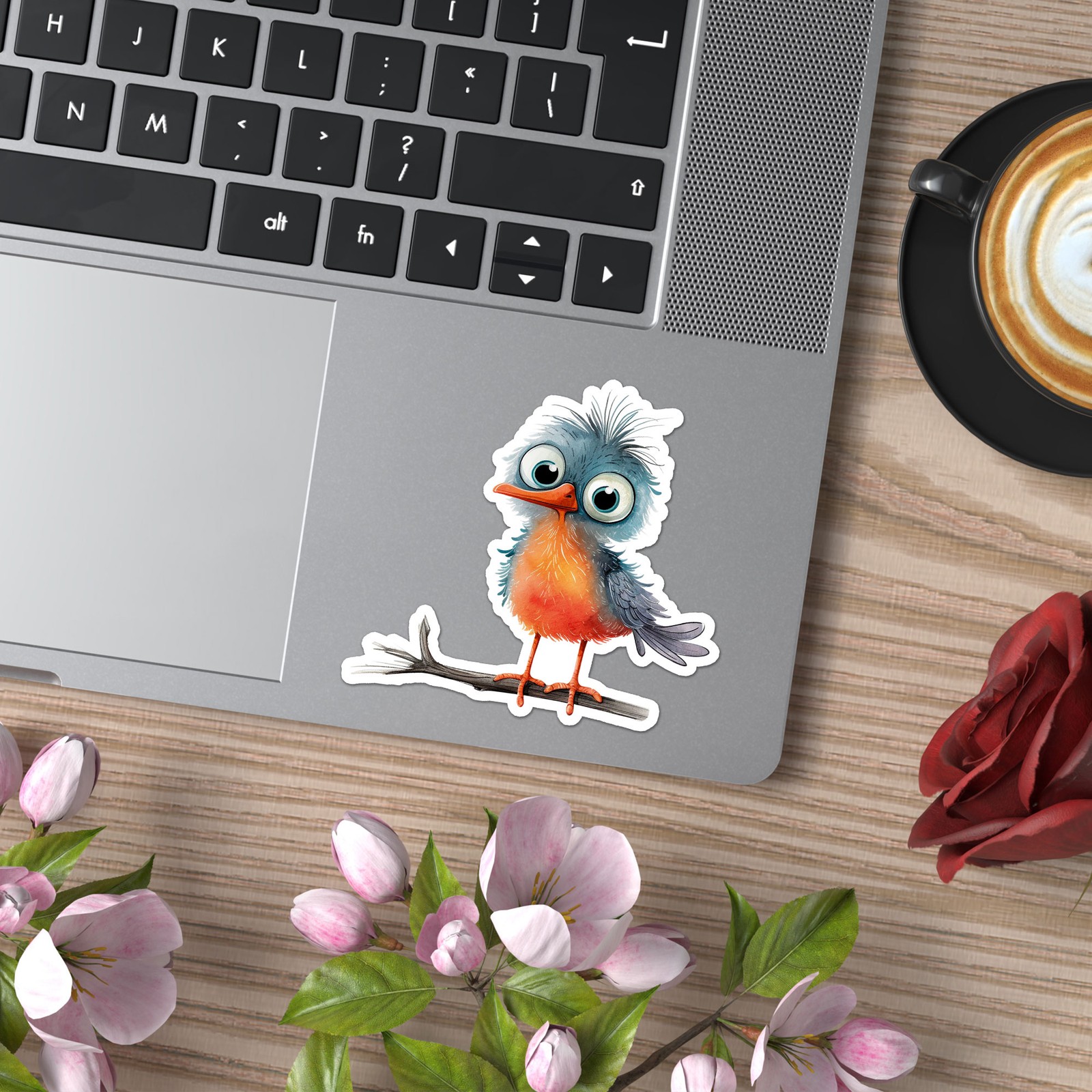 Cute Baby Robin Bird – Vinyl Decal Sticker – Car Window Laptop – ebn12495