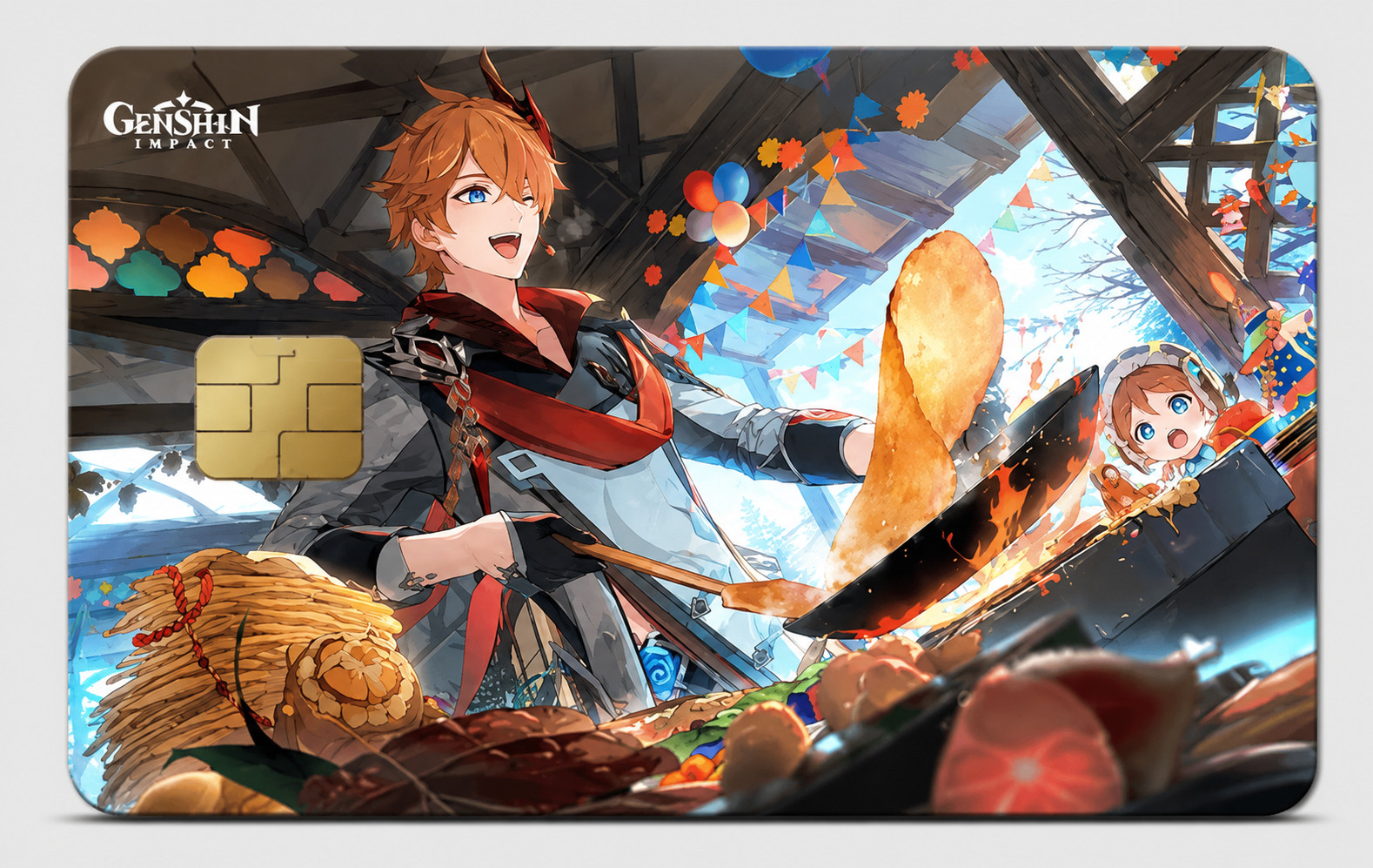 Festival Cooking Genshin Impact Childe Debit Card Credit Card Skin Vinyl Sticker