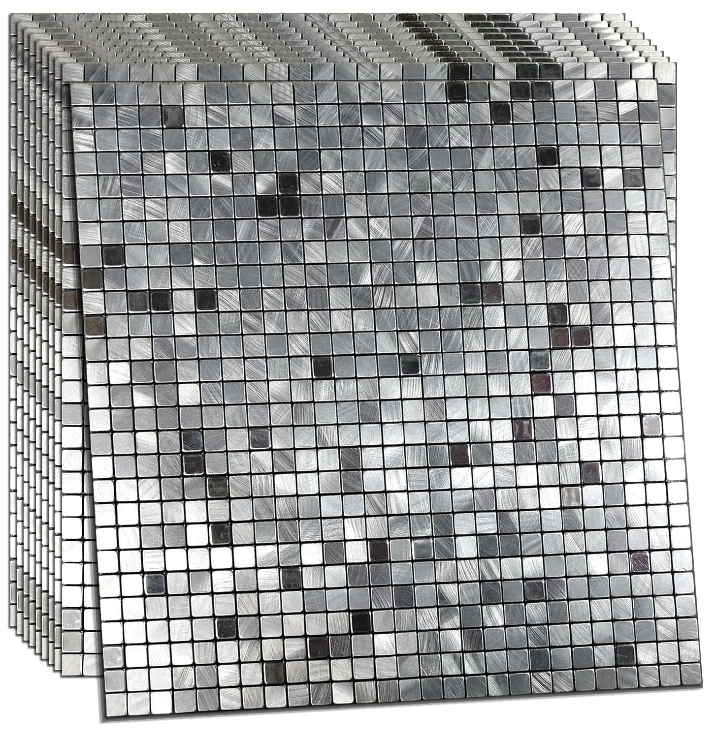 10-Piece Peel and Stick Backsplash for Kitchen Aluminum 3D Wall Sticker Panel…