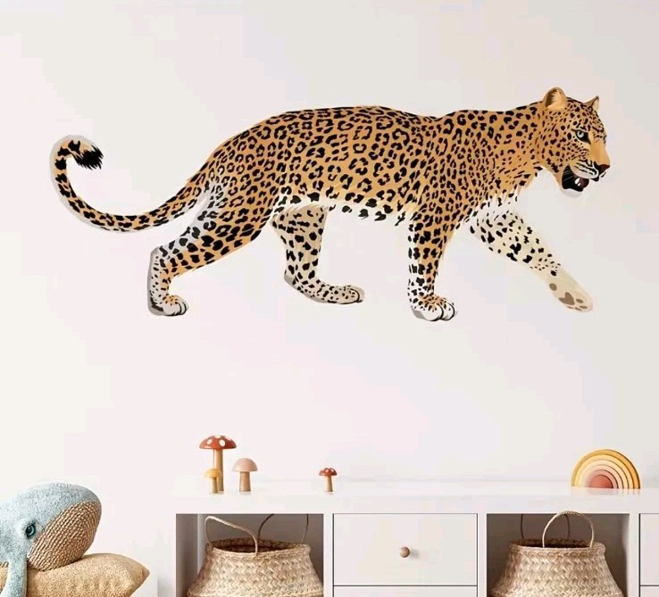 New Vinyl Leopard Wall Decal 24in By 12in (2ft By 1 ft)