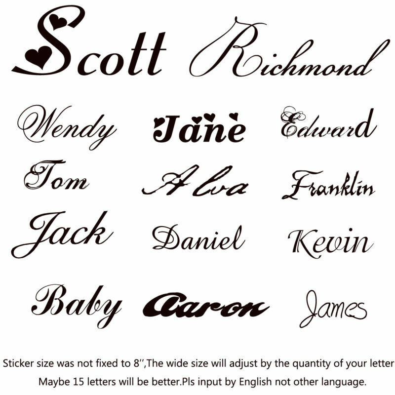 2pcs CUSTOM YOUR TEXT Vinyl Decal Stickers Car Bumper Personalized Name Decor