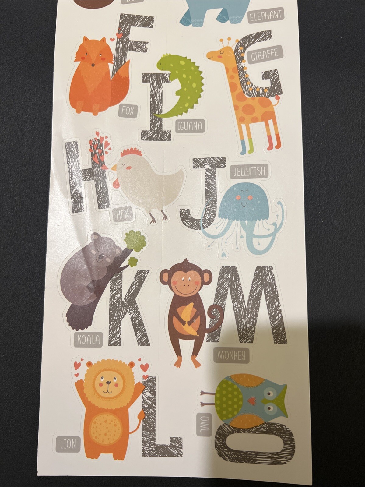 26 PCS! A-B-C's & Names of Farm & Wild Animals Theme Removable Wall Decals NEW!