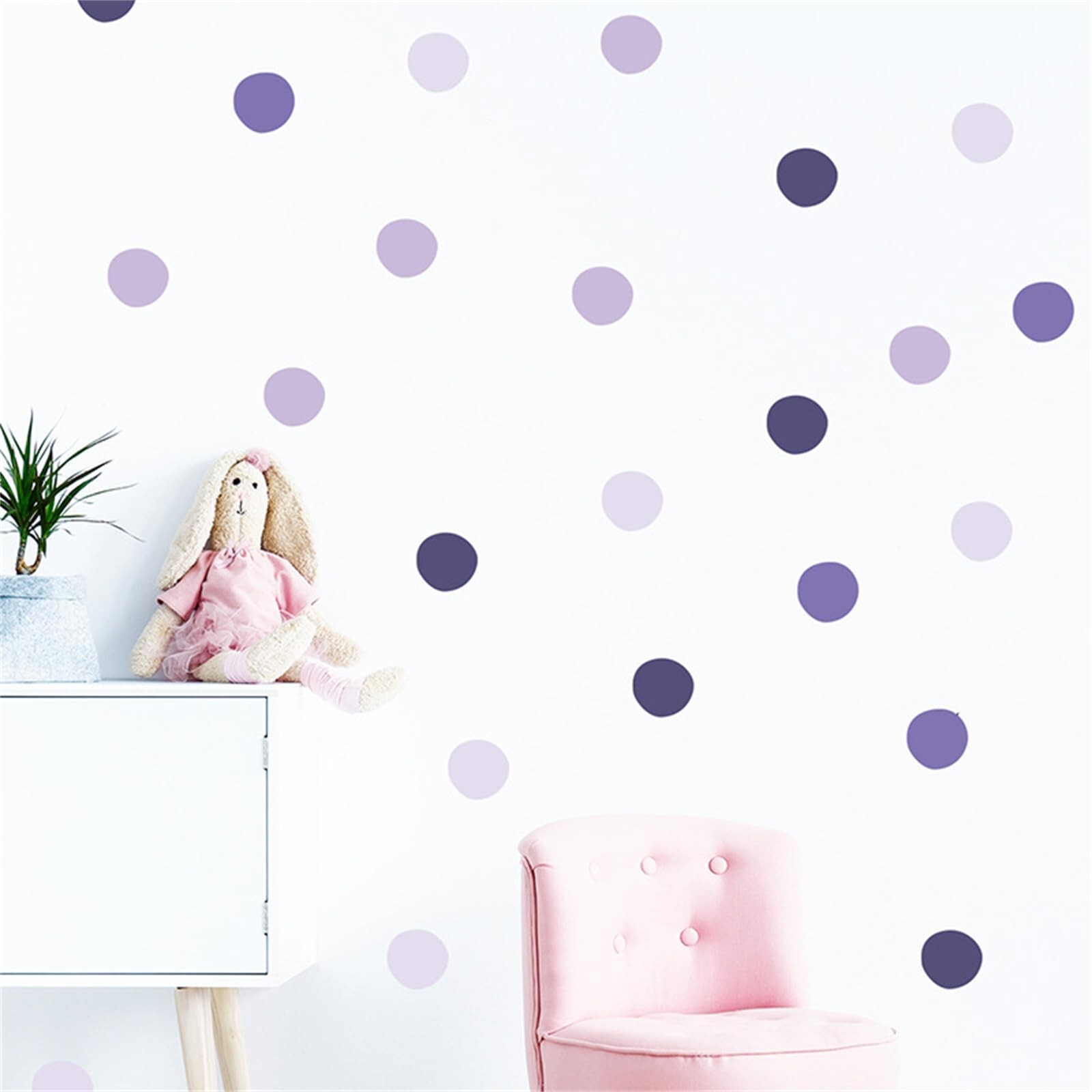Purple Dark Purple Mauve Polka Dot Wall Stickers, sacinora DIY Circle Art Wal…