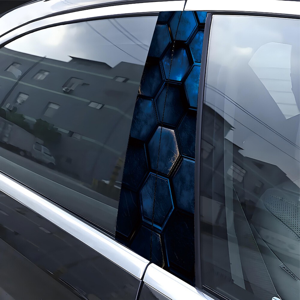2pcs Car Stickers Sun Protection Scratch Cover for B-Pillar Door Pillar Stickers