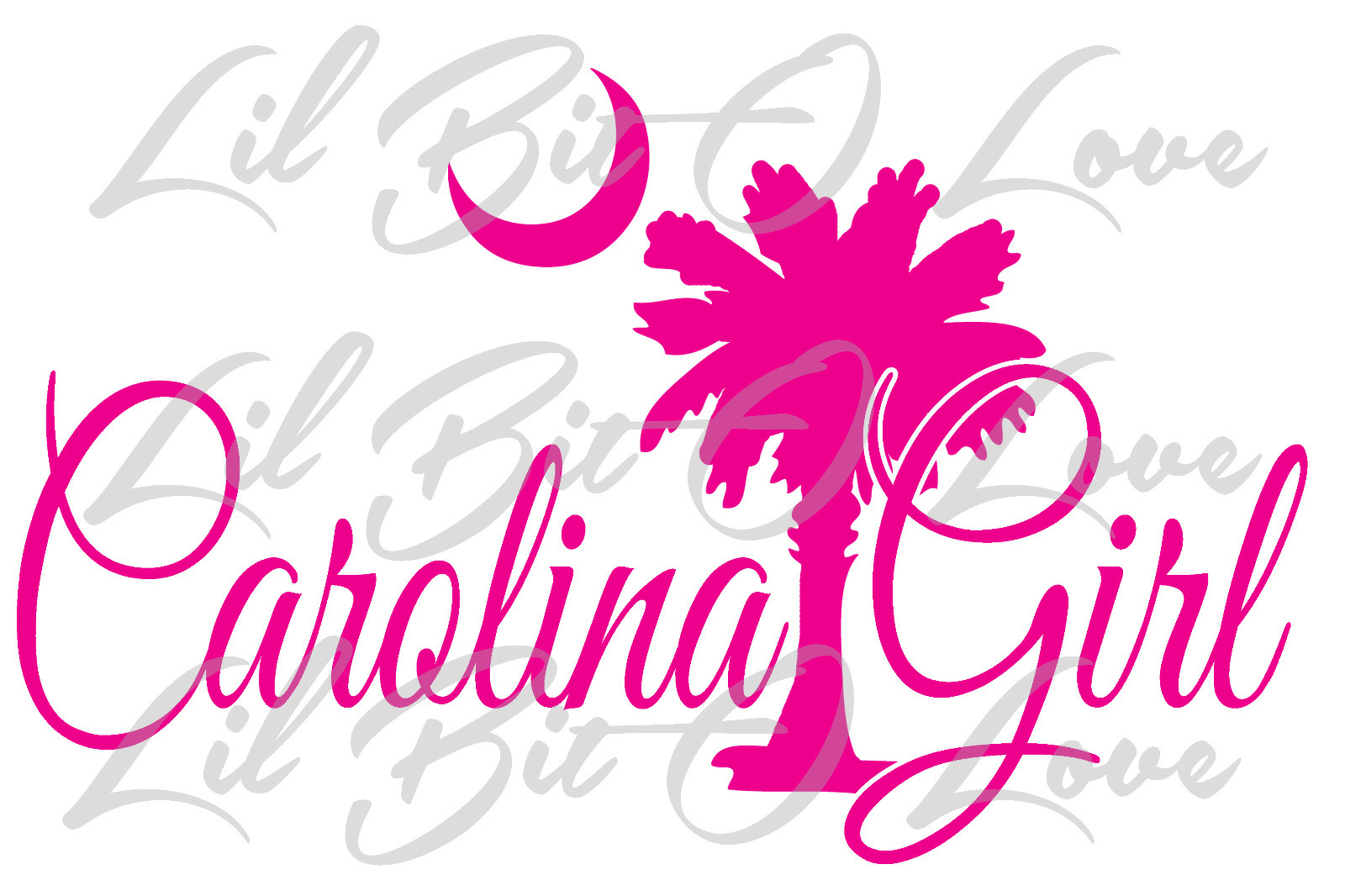 Palmetto & Moon Carolina Girl Vinyl Decal Sticker Palm Tree Car Auto Vehicle