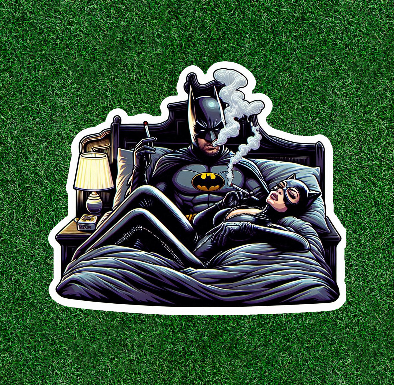 Batman smoking with Catwoman 100% waterproof vinyl sticker decal – Several Sizes