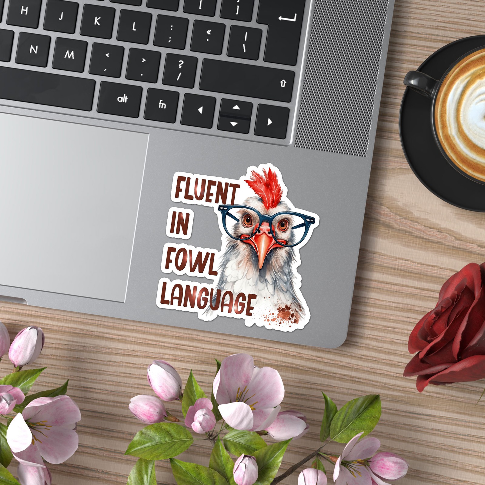 Fluent Fowl Language – Vinyl Decal Sticker – Car Window Laptop – ebn11745